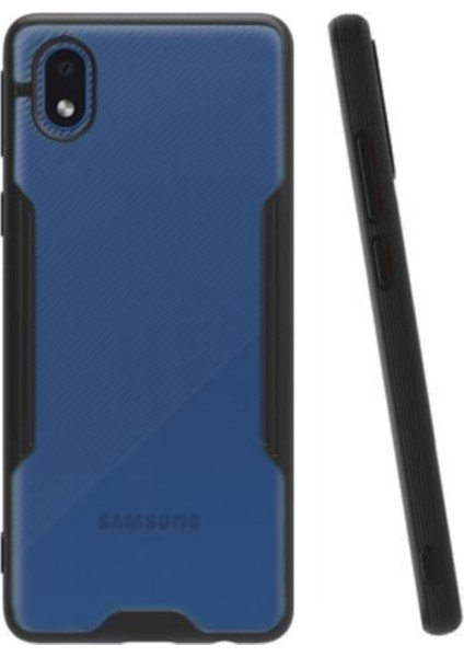 Samsung Galaxy A01 Core Kılıf Kamera Korumalı Colorful Kapak - Siyah