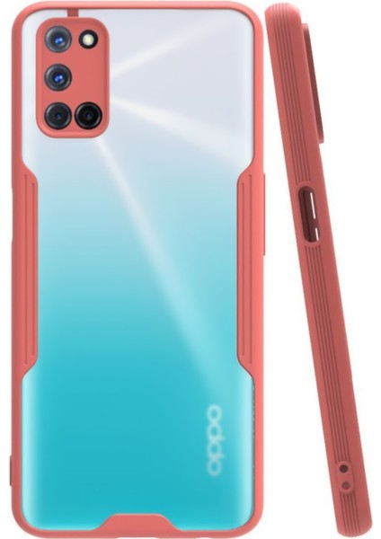 Oppo A52 Kılıf Kamera Korumalı Colorful Kapak - Pembe