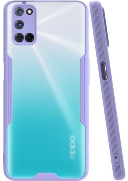 Oppo A72 Kılıf Kamera Korumalı Colorful Kapak - Lila