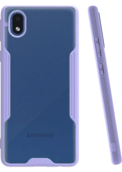 Samsung Galaxy A01 Core Kılıf Kamera Korumalı Colorful Kapak - Lila