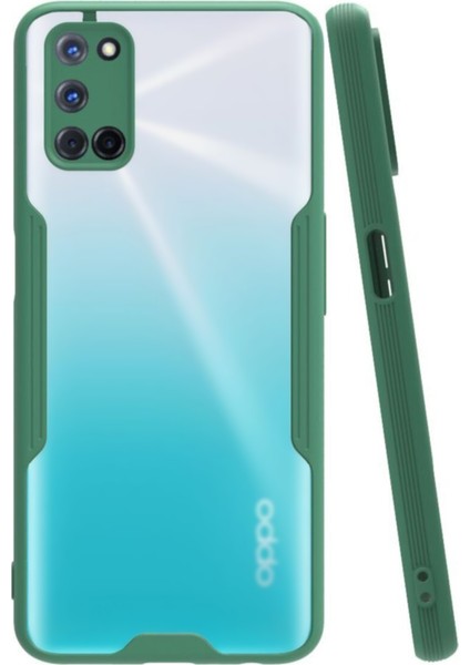 Oppo A92 Kılıf Kamera Korumalı Colorful Kapak - Yeşil