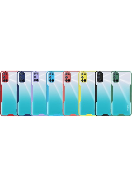 Oppo A92 Kılıf Kamera Korumalı Colorful Kapak - Yeşil