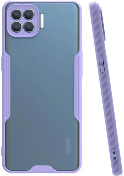 Oppo Reno 4 Lite Kılıf Kamera Korumalı Colorful Kapak - Lila