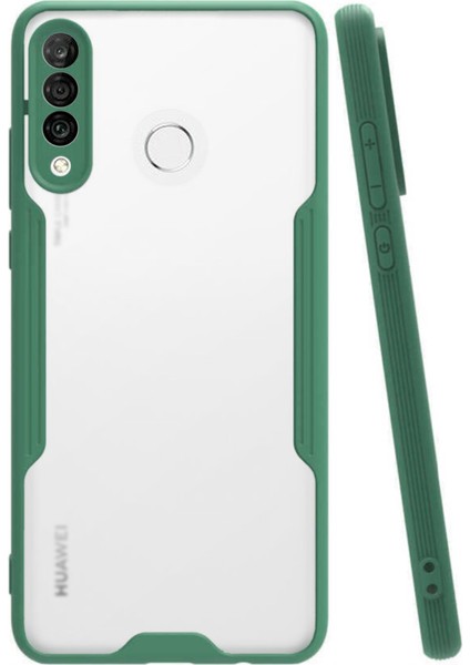 Huawei P30 Lite Kılıf Kamera Korumalı Colorful Kapak - Yeşil