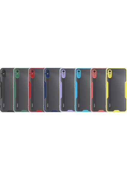 Xiaomi Redmi 9A Kılıf Kamera Korumalı Colorful Kapak - Siyah