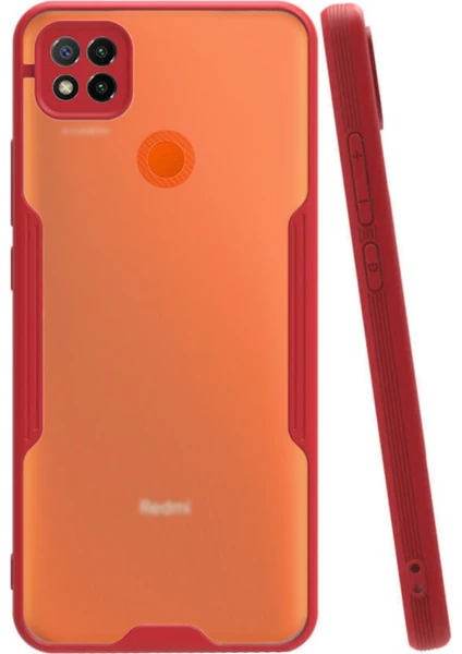 Xiaomi Redmi 9c Kılıf Kamera Korumalı Colorful Kapak - Kırmızı