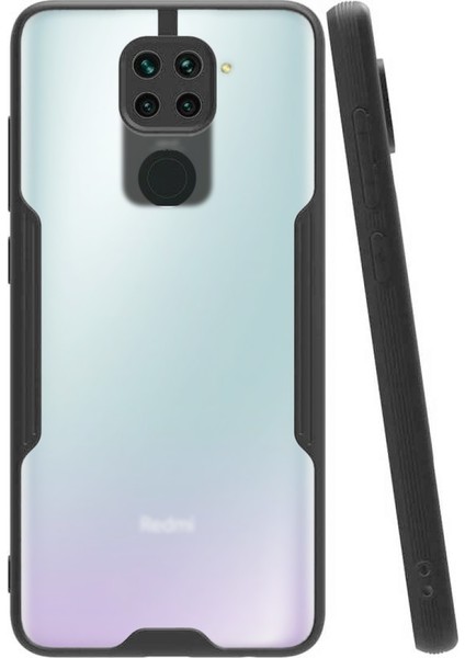 Xiaomi Redmi Note 9 Kılıf Kamera Korumalı Colorful Kapak - Siyah