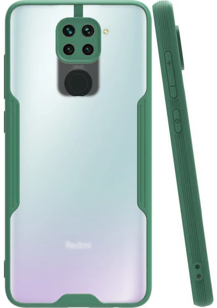 Xiaomi Redmi Note 9 Kılıf Kamera Korumalı Colorful Kapak - Yeşil