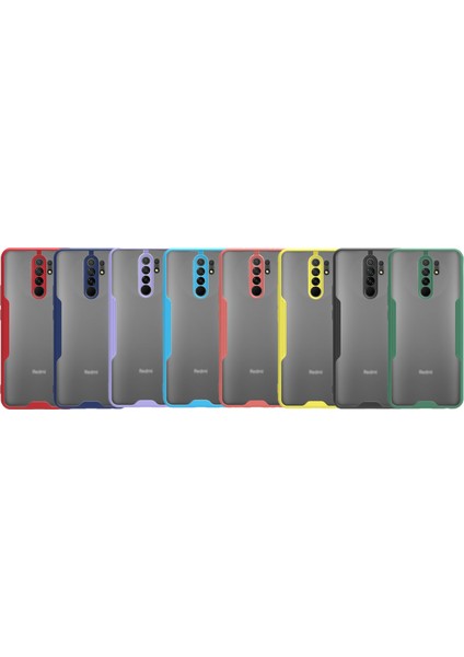 Xiaomi Redmi 9 Kılıf Kamera Korumalı Colorful Kapak - Kırmızı