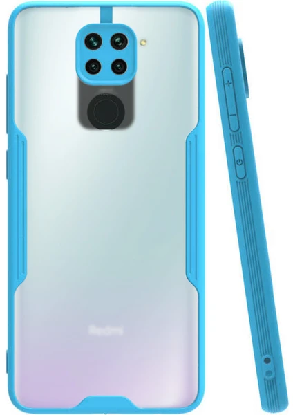 Xiaomi Redmi Note 9 Kılıf Kamera Korumalı Colorful Kapak - Mavi