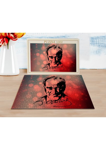 Bk Atatürk Silüet Tasarımlı 1000 Parça Profesyonel Puzzle-1