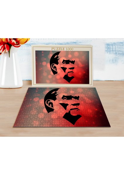 Bk Atatürk Silüet Tasarımlı 1000 Parça Profesyonel Puzzle-5