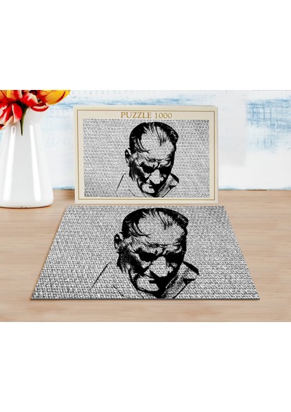 Bk Karakalem Atatürk Tasarımlı 1000 Parça Profesyonel Puzzle-5