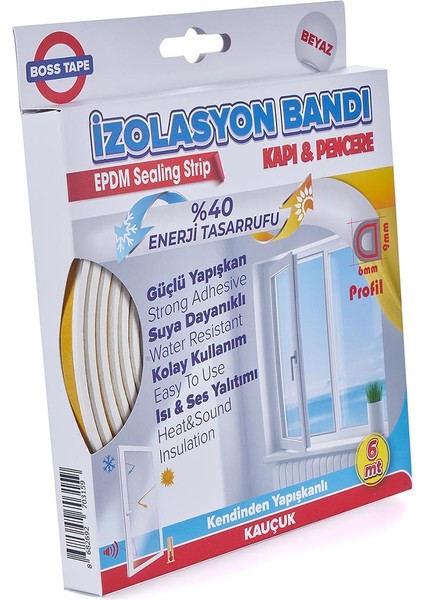 Kapı Pencere Izolasyon Fitili - Bandı Beyaz