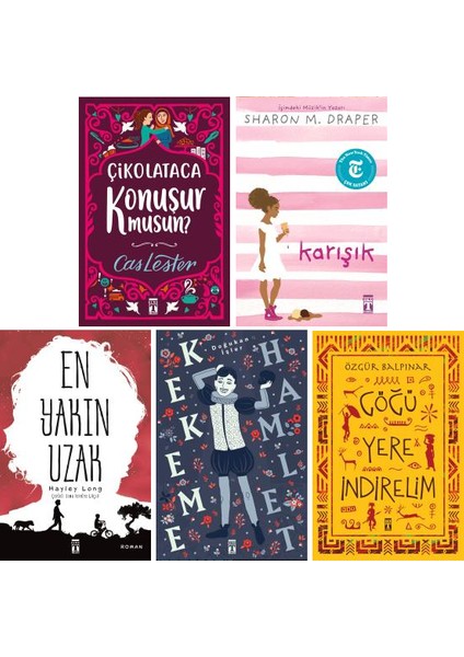 5 Kitap Set 5. 6. 7. 8. Sınıflar Ortaokul Okuma Kitapları / Çikolataca Konuşur Musun - Karışık - En Yakın Uzak - Kekeme Hamlet - Göğü Yere Indirelim