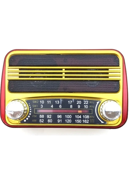 RT-310BT Bluetooth FM Radyo USB Ve TF Kart Destekli Şarjlı 13 cm Nostalji Müzik Kutusu