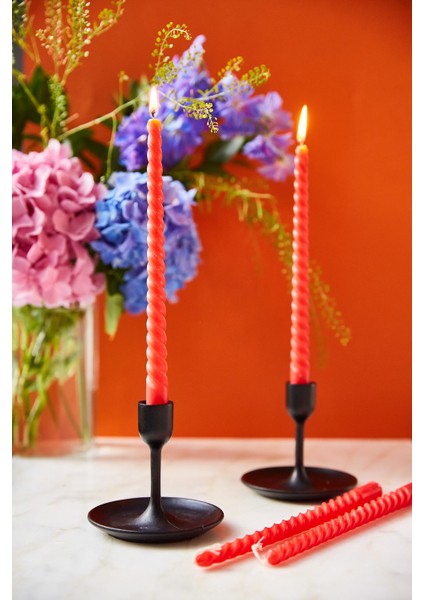 Kırmızı 4'lü Vintage Mum Seti