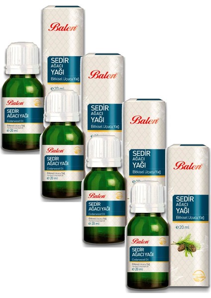 Balen Sedir Ağacı Yağı Distilasyon 20 ml 4 Lü