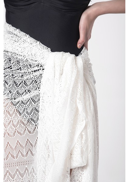 Désir Beyaz Dantel Püsküllü Belden Bağlamalı Pareo fiyatları