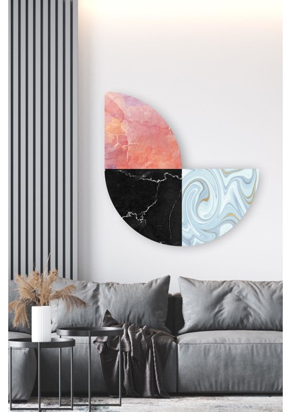 Mermer Desenli Geometrik Şekilli Duvar Sticker