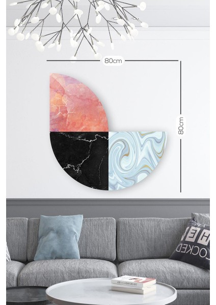 Mermer Desenli Geometrik Şekilli Duvar Sticker modelleri