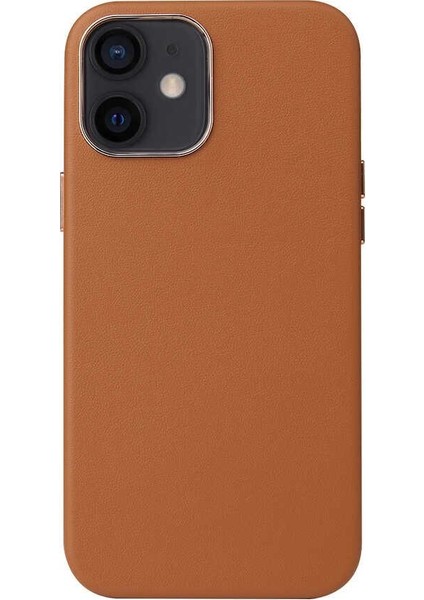 Apple iPhone 12 Mini Kılıf Leathersafe Wireless Kapak Kahverengi