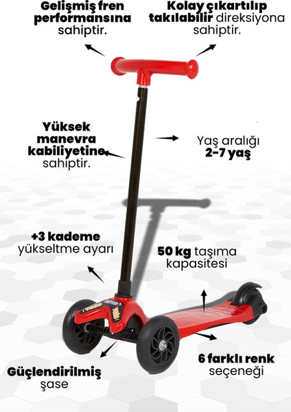 Mitur 3 Tekerlekli Yükseklik Ayarlı Çocuk Scooter