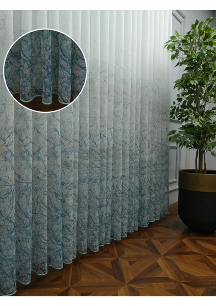 Modern Desenli Baskılı Tül Perde 300X250 Seyrek Pile 1/2
