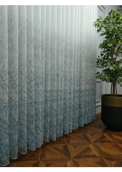 Modern Desenli Baskılı Tül Perde 200X200 Seyrek Pile 1/2