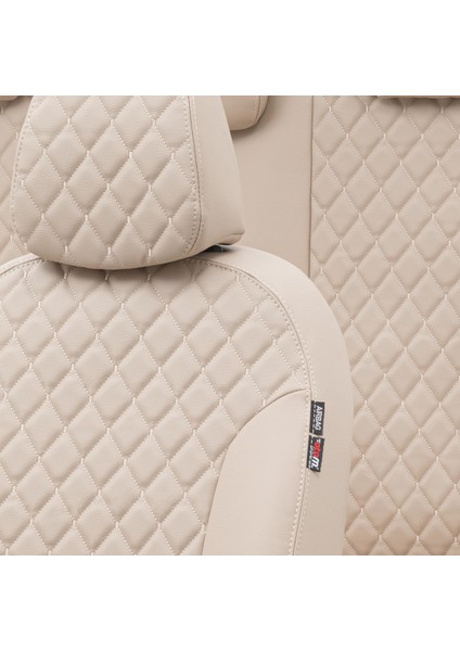 Mitsubishi Outlander 2012-2018 Özel Üretim Koltuk Kılıfı Madrid Design Deri Bej modelleri