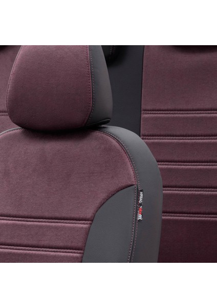 Skoda Scala 2019-2020 Özel Üretim Koltuk Kılıfı Milano Design Bordo - Siyah