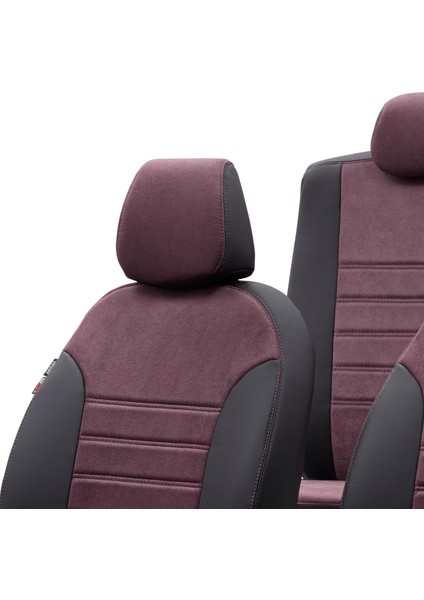 Skoda Scala 2019-2020 Özel Üretim Koltuk Kılıfı Milano Design Bordo - Siyah