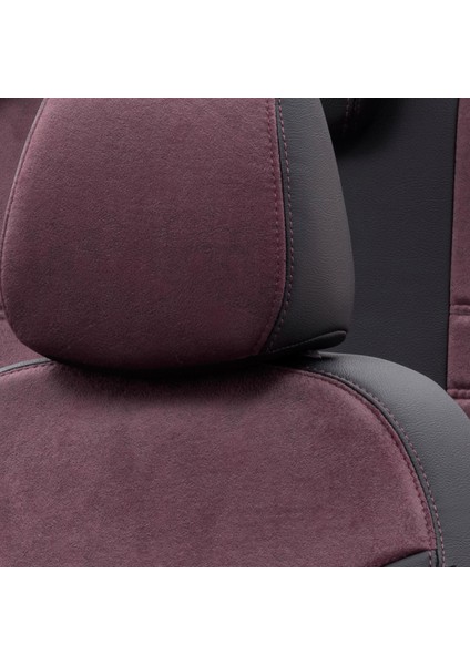 Skoda Scala 2019-2020 Özel Üretim Koltuk Kılıfı Milano Design Bordo - Siyah