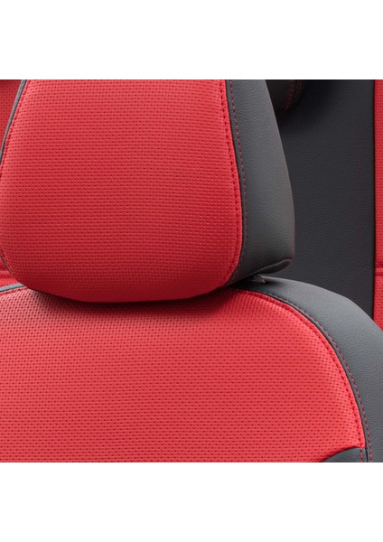 Volvo XC40 2018-2020 Özel Üretim Koltuk Kılıfı New York Design Kırmızı - Siyah