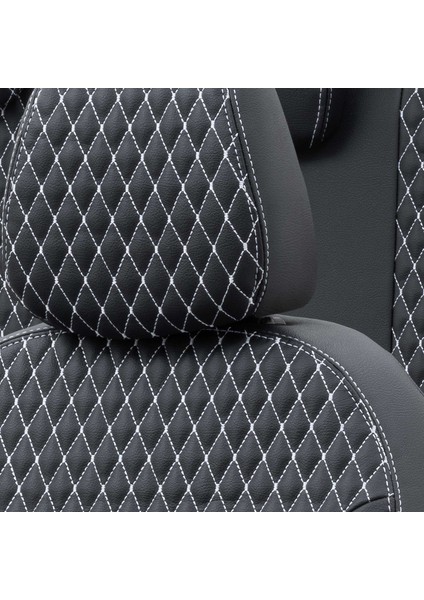 Porsche Cayenne 2002-2010 Özel Üretim Koltuk Kılıfı Amsterdam Design Deri Siyah - Beyaz indirimleri