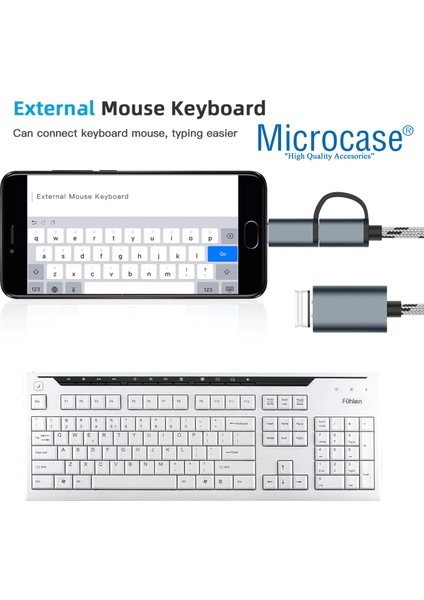 2in1 Type C To Micro USB 3.0 Otg Adaptör - Siyah AL2598