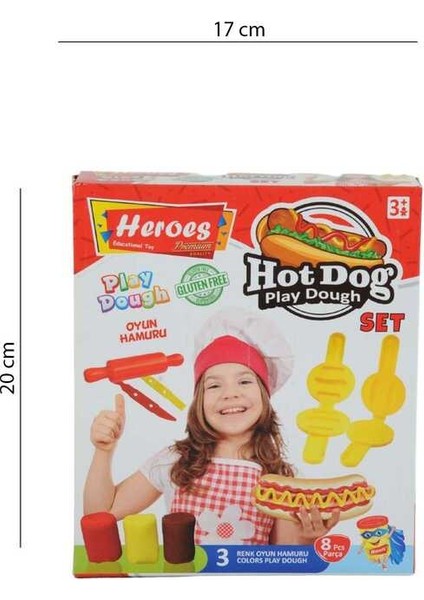 Play Dough 3renk Oyun Hamuru Hot Dog Seti