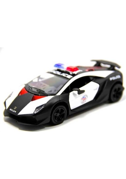 Lamborghini Sesto Elemento Çek Bırak Diecast Model Polis Arabası