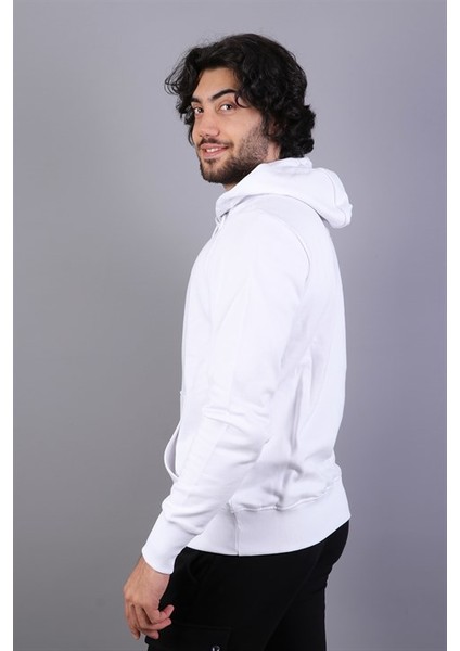 Erkek Kapüşonlu Beyaz Sweatshirt modelleri