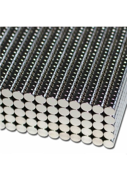 100 Adet Çap 4nmm x Kalınlık 1,5 mm Yuvarlak Süper Güçlü Neodyum Mıknatıs
