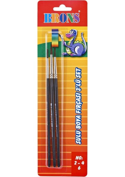 Fırça Seti Suluboya 3'lü Set 2-4-6