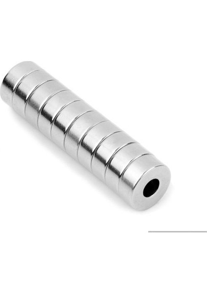 5 Adet Çap 15 mm Çapı 5mm Kalınlık 5 mm Süper Güçlü Delikli Neodyum Mıknatıs