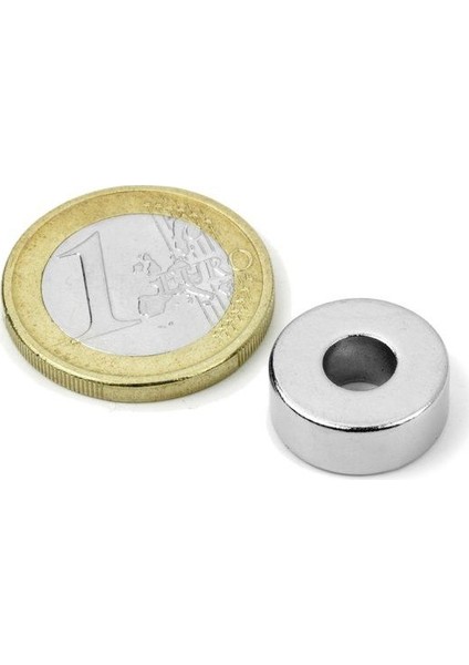5 Adet Çap 15 mm Çapı 5mm Kalınlık 5 mm Süper Güçlü Delikli Neodyum Mıknatıs