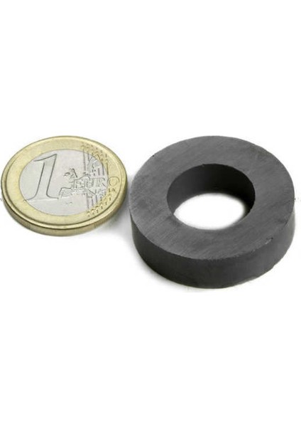 35x18x6 mm Ferrit Kömür Halka Yuvarlak Delikli Mıknatıs Magnet (10 Adet)