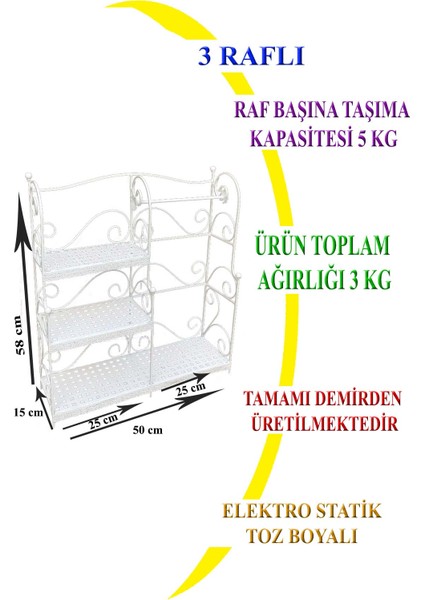 Baharatlık 3 Katlı Havluluklu Beyaz