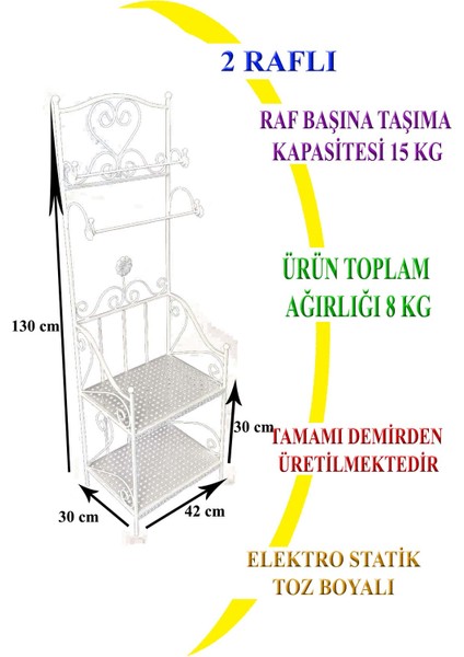 Banyo Rafı 2 Katlı ve Havluluklu Beyaz