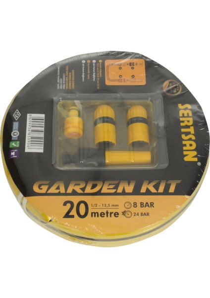Garden Kit 5 Parça Yüksek Basınçlı Hortum Seti 1/2 20 mt