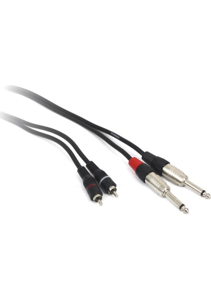 TKS-903 2x6.3mm Mono 2xrca Erkek-Erkek Kablo 3mt