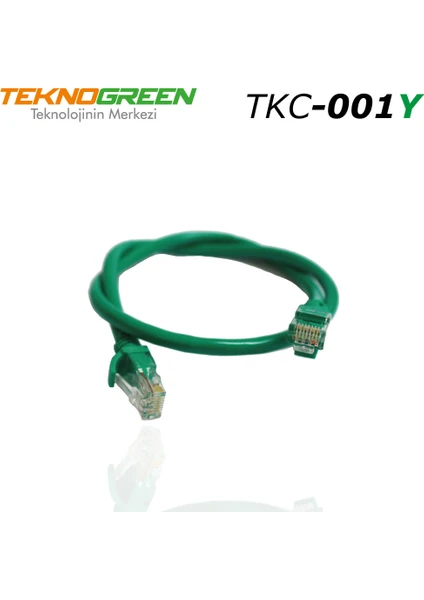 TKC-001Y Utp Cat6 1 mt Yeşil Patch Kablo