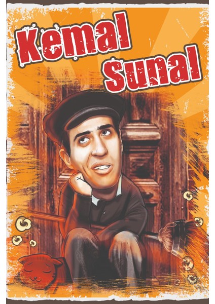 Kemal Sunal Yeşilçam Vazgeçilmezleri Karikatür 50X70 Retro Afiş